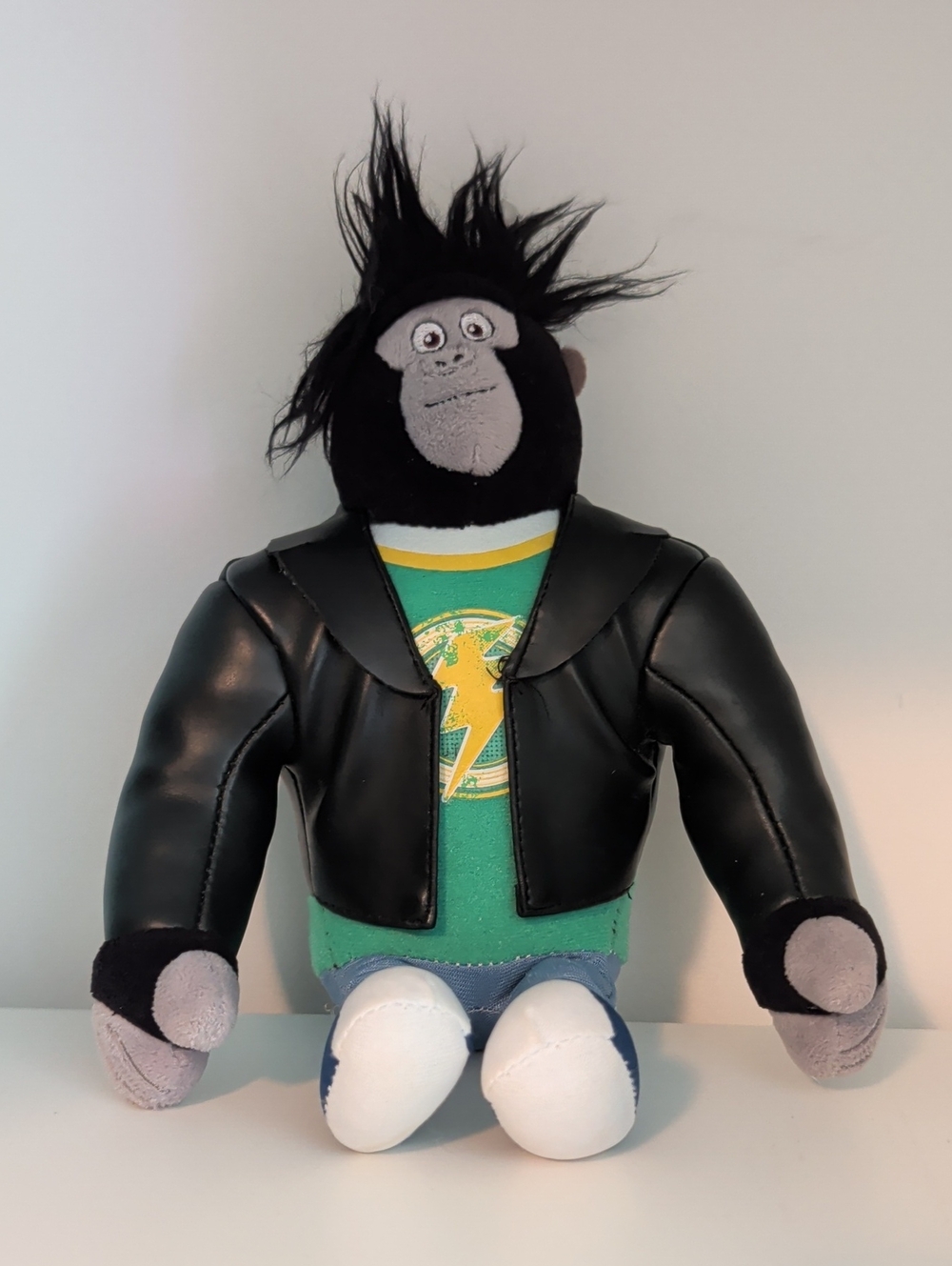 Ty Sing Movie Johnny Black Gorilla Plush with Green Shirt and White Shoes